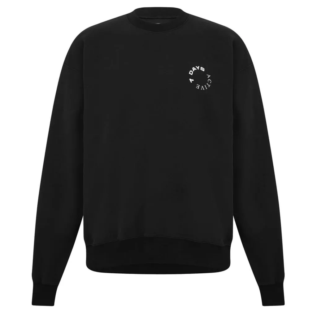 Tracksuits*7 Days Active Monday Lettering Relaxed Fit Athletic in Black
