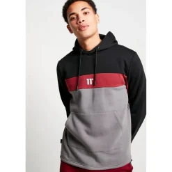 Hoodies*11 Degrees Mens Degrees Panel Hoodie in Black