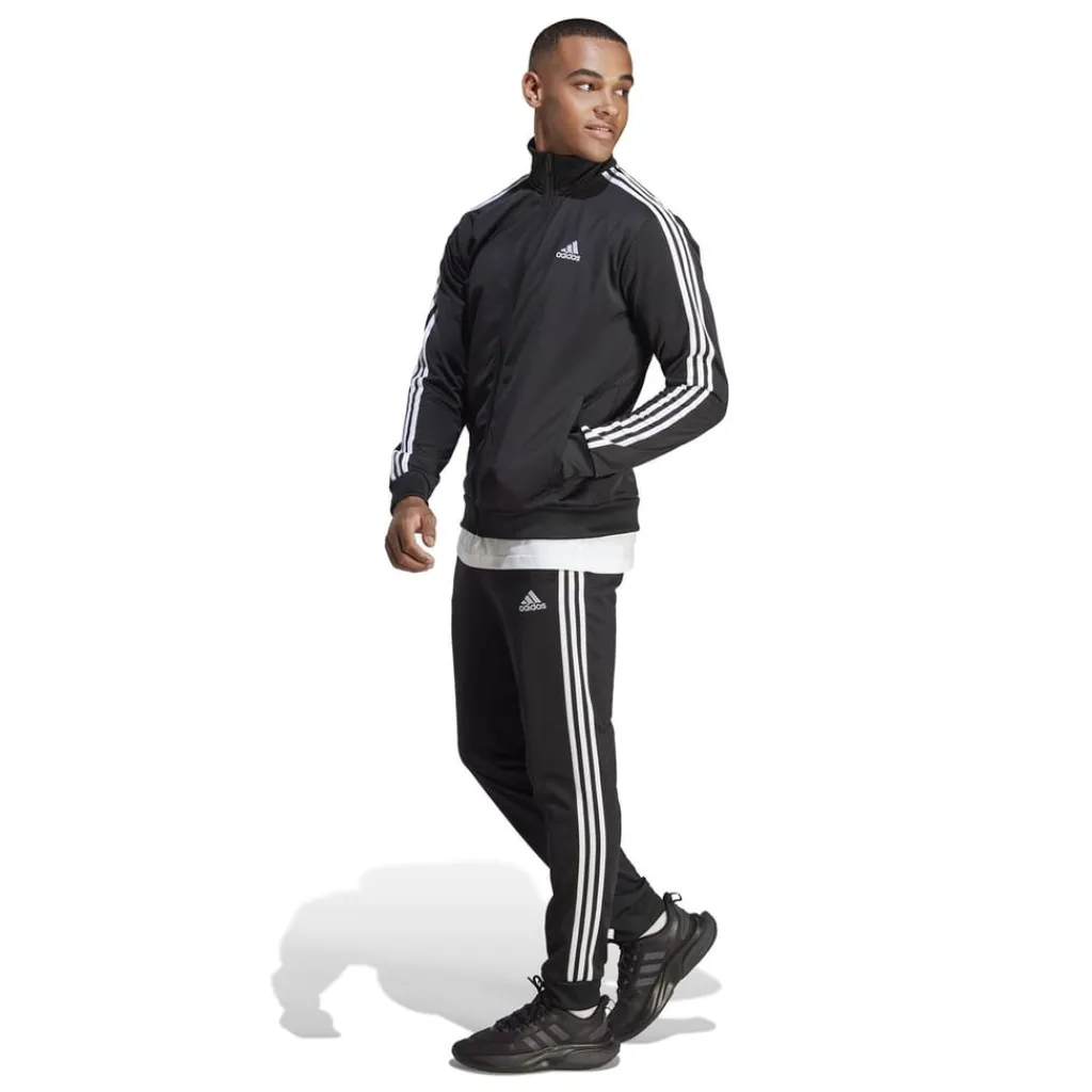 Tracksuits*adidas Basic 3 Stripes Tricot Tracksuit in Black