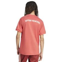Football And Rugby Clothing*adidas Bayern Munich Originals 3 Stripe T-Shirt Adults in Red