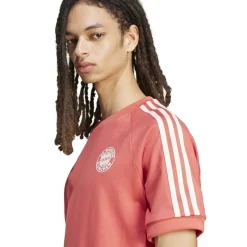 Football And Rugby Clothing*adidas Bayern Munich Originals 3 Stripe T-Shirt Adults in Red