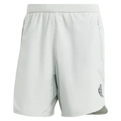Fitness And Gym Shorts*adidas Curved Hem 9 Inch Running Shorts in Grey