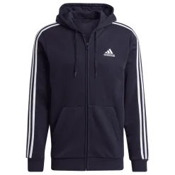 Sweatshirts*adidas Essentials Fleece 3-Stripes Full-Zip Hoodie in inkwell