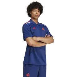 Polo Shirts*adidas France Rugby Home Polo Shirt 2024 Adults in Blue