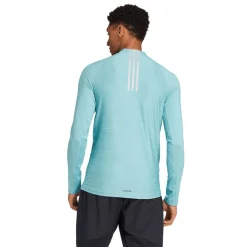 Fitness And Gym Tops|Fitness And Gymwear*adidas Gym+ 3-Stripes 1/4 Zip Training Top in Light Blue