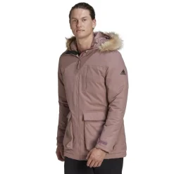 Coats And Jackets*adidas Hooded Long Regular Fit Coat in Pink