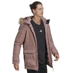 Coats And Jackets*adidas Hooded Long Regular Fit Coat in Pink