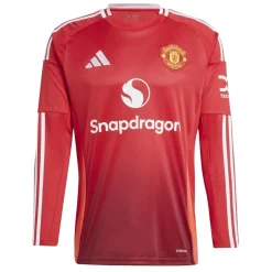 Football And Rugby Clothing*adidas Manchester United Home Long Sleeve Shirt 2024 2025 Adults in Red