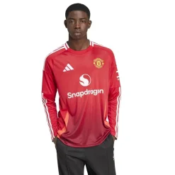 Football And Rugby Clothing*adidas Manchester United Home Long Sleeve Shirt 2024 2025 Adults in Red