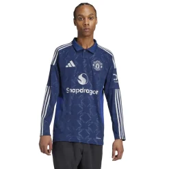 Football And Rugby Clothing*adidas Manchester United Away Long Sleeve Shirt Adults in Blue