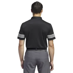Polo Shirts*adidas Mens 3 Stripe Polo Shirt in Black