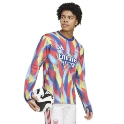 Fitness And Gymwear|Fitness And Gym Tops*adidas Mens Arsenal Long Sleeve Pre Match Shirt 2025 2026 in Blue
