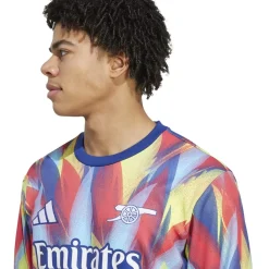 Fitness And Gymwear|Fitness And Gym Tops*adidas Mens Arsenal Long Sleeve Pre Match Shirt 2025 2026 in Blue
