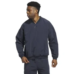 Knitwear*adidas Mens Basketball Woven Crewneck Sweatshirt in Blue