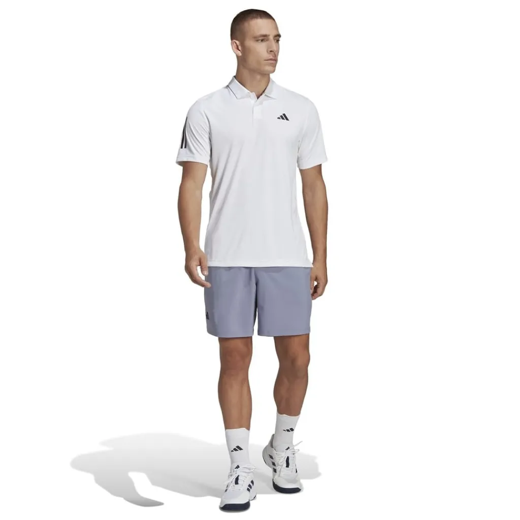 Polo Shirts*adidas Mens Club 3 Stripe Polo Shirt in White