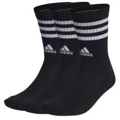 Underwear And Socks*adidas Mens Cushioned 3 Stripe Crew Sock 3 Pack in Black