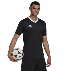 Football And Rugby Clothing*adidas Mens Entrada 22 Short Sleeve Jersey Top in Black