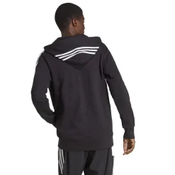 Tracksuits*adidas Mens Essentials French Terry 3 Stripes Zip Hoodie in Black