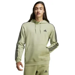 Sweatshirts|Hoodies*adidas Mens Fleece 3 Stripes Hoodie in Green