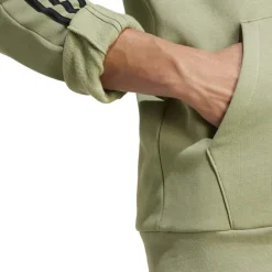 Sweatshirts|Hoodies*adidas Mens Fleece 3 Stripes Hoodie in Green