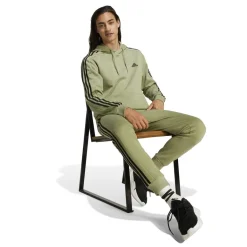 Sweatshirts|Hoodies*adidas Mens Fleece 3 Stripes Hoodie in Green