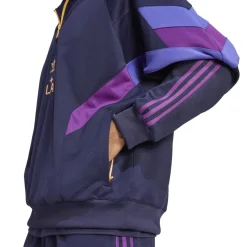 Fitness And Gym Tops*adidas Mens Galaxy Originals Half Zip Crew Sweatshirt in Purple