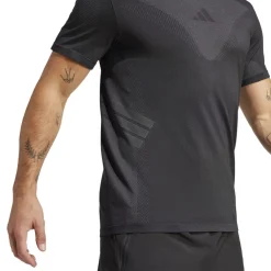 Fitness And Gym Tops|Fitness And Gymwear*adidas Mens Gym+ Seamless Tee in Black