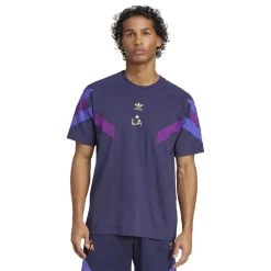 Football And Rugby Clothing*adidas Mens La Galaxy Originals Short Sleeve T-Shirt in Purple
