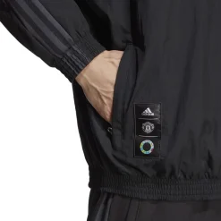 Tracksuits*adidas Mens Mufc Ps Jacket Tracksuit Top in Black
