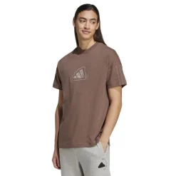 Fitness And Gym Tops*adidas Mens Season Short Sleeve Gym Top in Brown