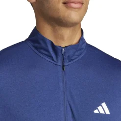 Fitness And Gym Tops*adidas Mens Train Essentials Training Long Sleeve Sweatshirt in Blue