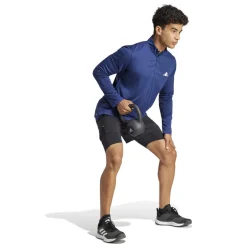 Fitness And Gym Tops*adidas Mens Train Essentials Training Long Sleeve Sweatshirt in Blue