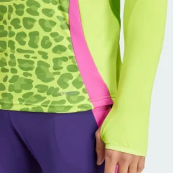 Fitness And Gym Tops*adidas Mock Neck Slim Fit Athletic Top in Green