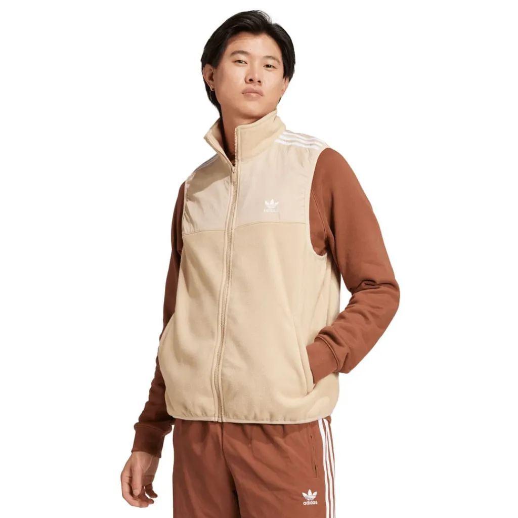 Coats And Jackets*adidas Originals Adicolor 3-Stripes Microfleece Vest in Beige