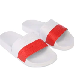 Beach Shoes*adidas Originals Adilette Slide Sandals in White red