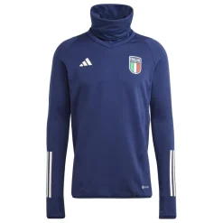 Fitness And Gym Tops*adidas Slim Fit Turtleneck Long Sleeve Athletic Top in Blue