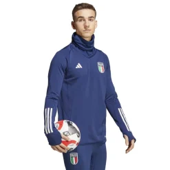 Fitness And Gym Tops*adidas Slim Fit Turtleneck Long Sleeve Athletic Top in Blue