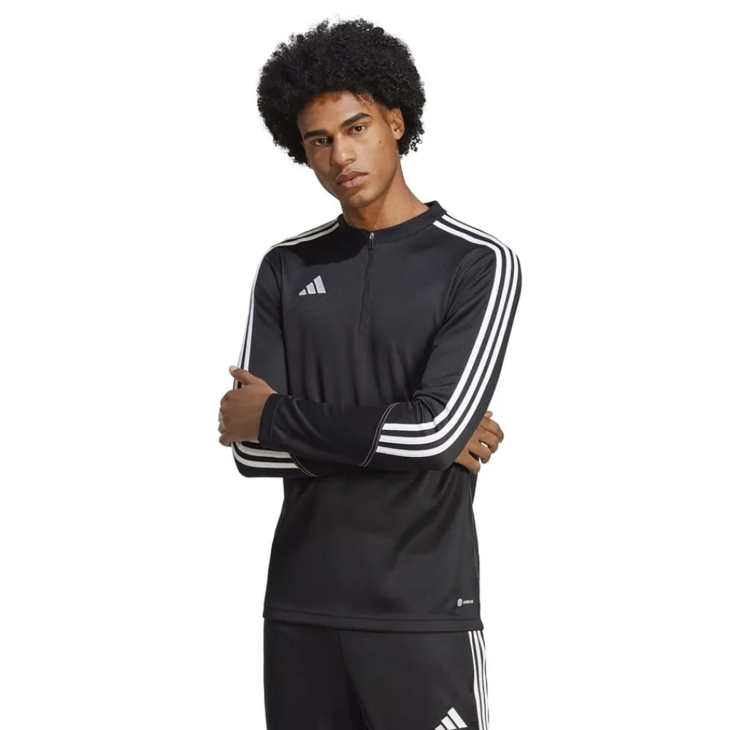 Tracksuits*adidas Tiro23 Zip Neck Athletic Sweatshirt in Black