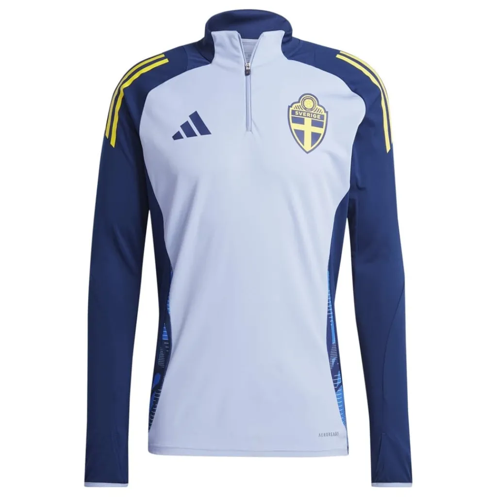 Fitness And Gym Tops*adidas Zip Neck Regular Fit Athletic Top in Blue