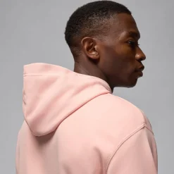 Hoodies*Air Jordan Mens Essential Fleece Pullover Hoodie in Pink