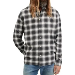 Shirts*AllSaints Collared Neck Malpaso Regular Fit Shirt in Grey