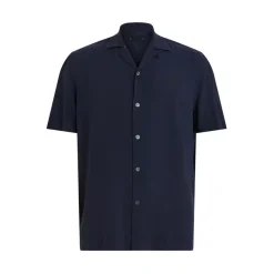 Shirts*AllSaints Relaxed Fit Underground Short Sleeve Shirt in Blue