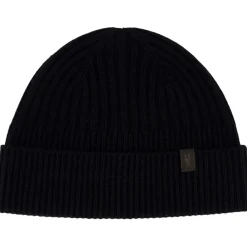 Caps-Hats*AllSaints Rib Mix Beanie in Black