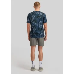 Fitness And Gym Tops*ALTRYN Brush Print T in Blue