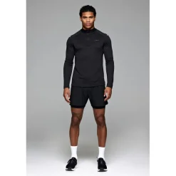 Fitness And Gymwear*ALTRYN Mens Pike Tech Quarter Zip Top in Black