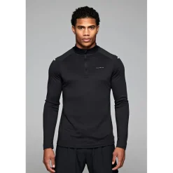 Fitness And Gymwear*ALTRYN Mens Pike Tech Quarter Zip Top in Black