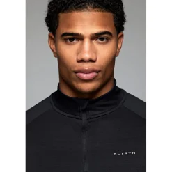 Fitness And Gymwear*ALTRYN Mens Pike Tech Quarter Zip Top in Black