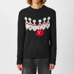 Knitwear*Amiri Bowling Crewneck Jumper in Black