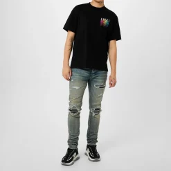 Jeans*Amiri Mx 1 Distressed Jeans in Blue