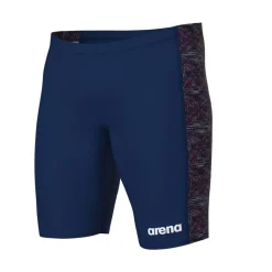 Fitness And Gym Shorts*Arena Mens Abstract Tiles Jammer Swim Shorts in Navy Red